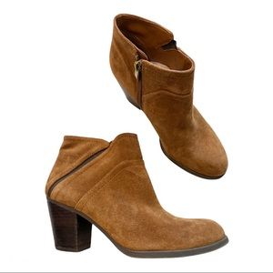 Franco Sarto Domino Suede Brown Tan Ankle Boots Size 6.5